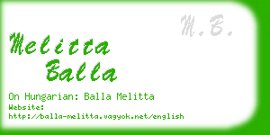 melitta balla business card